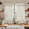 jinchan Beige Kitchen Curtains Linen Tier Curtains 45 Inches Farmhouse