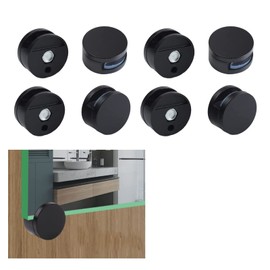 AWEN Clip de espejo, clip de montaje de espejo, soportes de espejo de 8 piezas, soporte de espejo de aleación de zinc para accesorios de montaje en pared para espejos de 3 a 5 mm de grosor (negro)