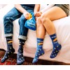 MeMoi Happy Challah Days Holiday Crew - Calcetines, Denim Heather