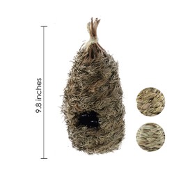 Clever Garden Hanging Hummingbird House Brown Set of 3 Grass Hand Woven Nest Birdhouse Perfect for Outdoor Home and Garden Decoration