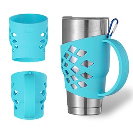 WISDING 30 oz Tumbler Silicone Sleeve Holder, Silicone Grip Protective Sleeve Cover With Handle, Silicone Sleeve Holder Grip for 30 oz Tumbler (Blue)