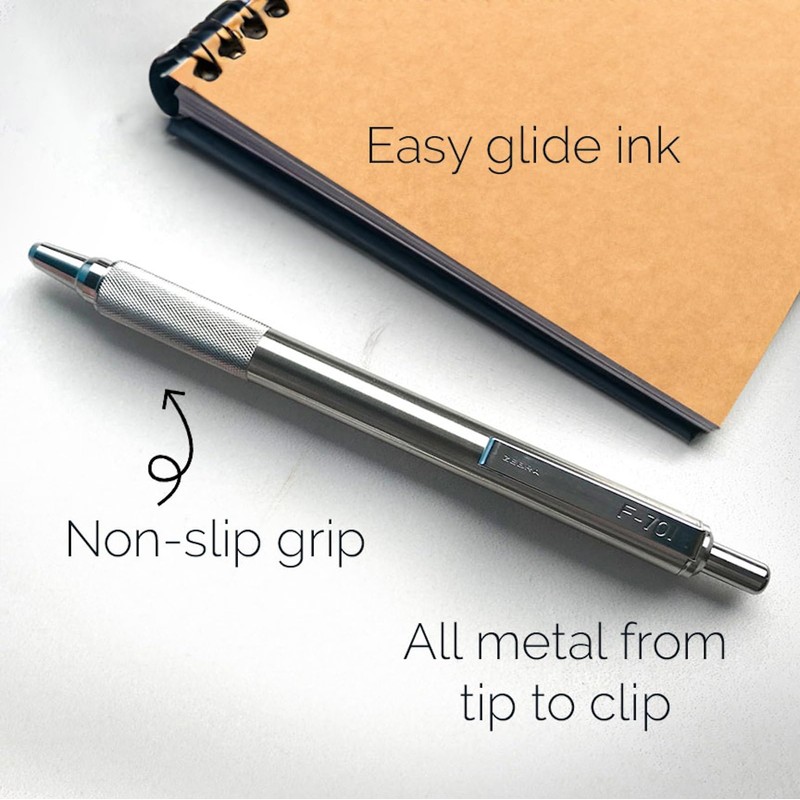 Zebra Pen Zebra Pen F-701 Retractable Ballpoint Pen, Stainless Steel