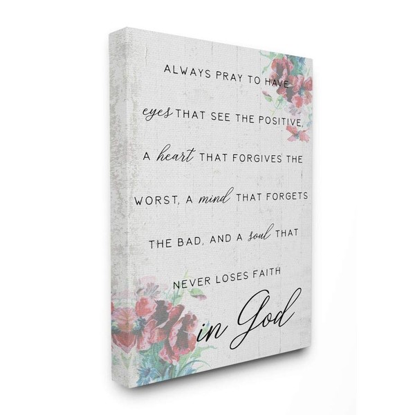 Stupell Industries Heart Mind and Soul for God Phrase Faith