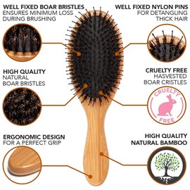 Flair Boar Bristle Soft Nylon Blend Hairbrush Medium