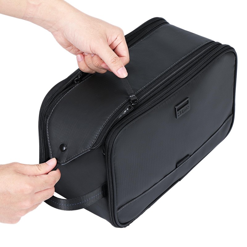 ZEEMO Travel Toiletry Bag for Men, Medium Water-Resistant Double-Sided Full-Open