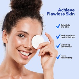 SilkyShark- Almohadillas renovadoras con ácido glicólico (60 unidades), 10% de ácido glicólico ultrapuro + 2% de ácido salicílico, exfoliante