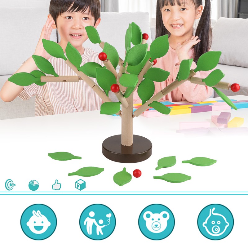 Wood Building Blocks Tree Set DIY Puzzle 3D Wooden Assembled