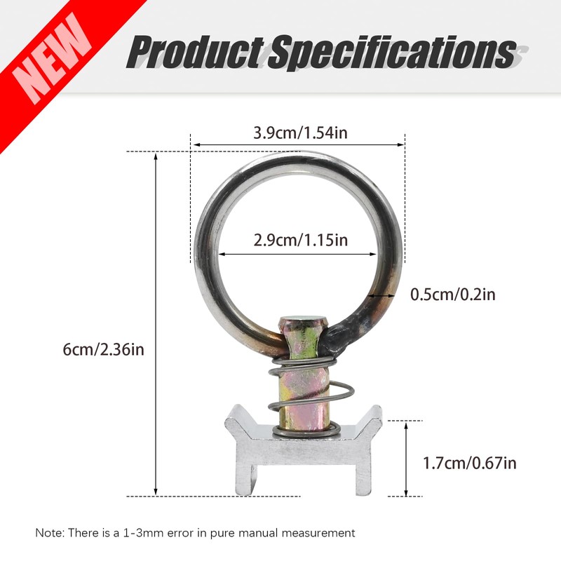 Saihisday 12Pcs Single Stud Fitting for L Track 4000lb Capacity