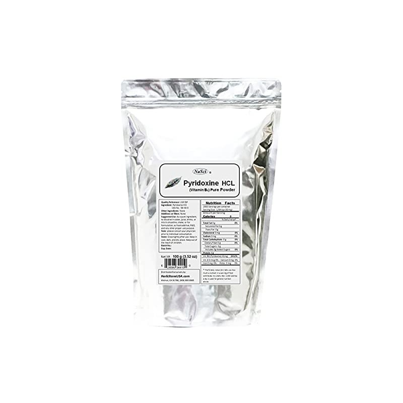 NuSci Pyridoxine HCl Vitamin B6 Pure Powder 8.0 oz (227