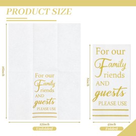 200 Pcs Bathroom Guest Linen Feel Napkins Disposable 3-ply Thick Paper Hand Towels Gold Lettering for Family Friends and Guests Please Use Napkins for Dinner Party Wedding Powder Room