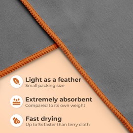 NirvanaShape microfiber towel 60 x 40 cm, lightweight compact travel towel - microfiber towel for travel, vacation, fitness - without corner pocket and pannier bag