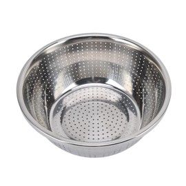 Vegetable Washing Basket, Rustproof, Stainless Steel, Microporous Strainer, Large Bowl for Kitchen, Rice Strainer with Salad, Mixing, Pasta, Fruit, Draining Food, Household (18 cm)