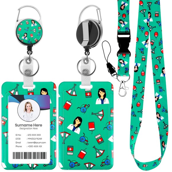 Amabro Nurse Badge Holder with Removable Lanyard, Retractable ID Badge