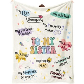 Flpoxzd Sister Gifts from Sisters, Birthday Gifts for Sister, Sis Present for Birthday Christmas, Sis Blanket 60x50 Inch