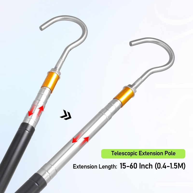 Attic Ladder Pull Down System Kit -60 Inch Telescopic Rod