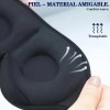 Antifaz 3D Ajustable Negro Transpirable con Tapones para Oídos