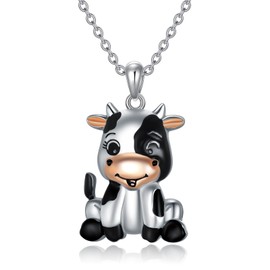 Seiyang Cow Necklace For Women S925 Sterling Silver Cow Pendant Necklace Jewelry Birthday Gifts for Women Girls Her