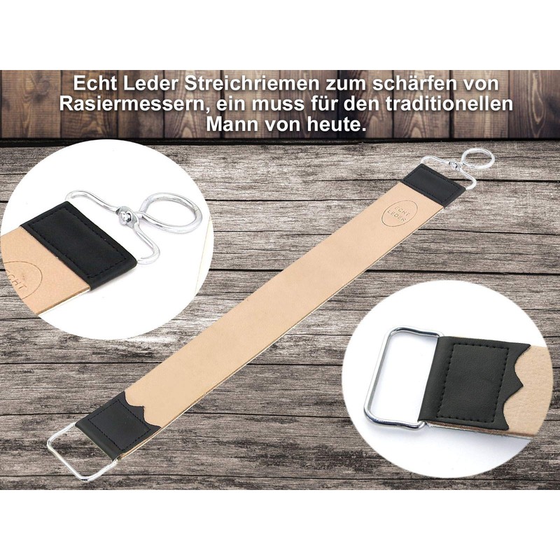 Men's Razor Set, Razor Set, Wooden Handle, Gold Etching, Black