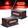 Partsam 2Pcs Steel Trailer Light Boxes Housing Kit, 6" Oval