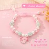 Ticome Axolotl Bracelet for Girls,Pink Pearl & CZ Ball,Alloy Pendant
