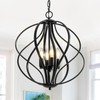 Xyndraph 17” Modern Black Chandelier for Dining Room - 4-Light