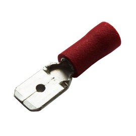 All Trade Direct 100 x Red 6.3mm Male Spade Connector Push On Car Radio Speaker Crimp Terminal