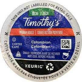 Timothy's Decaf Colombian Single Serve Cups for Keurig Brewers, 50 count (Packaging May Vary)