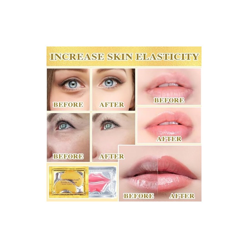 10pcs Parches Ojos Bolsas y Ojeras+10pcs Parche Labial, Eye Patches