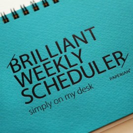 Paperian Brilliant Weekly Scheduler Desk Pad Planner 60 Sheets Blue 12X4.4 In...