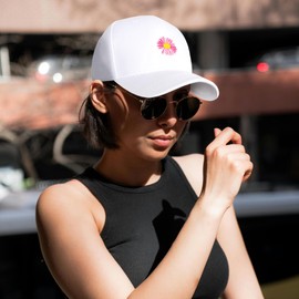 BLURBE Ladies Baseball Caps - Baseball Cap for Women, Daisy Adjustable Ladies Baseball Caps for Womens Casual Summer Outdoor Sports Dad Peaked Sun Cap UK