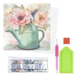 Ideen mit Herz Diamond Painting Greeting Card | 16cm x 16cm | 370gsm | Includes Envelope & Tools (Vintage Bouquet 5)