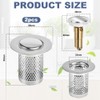ADERTOS Pack of 2 Drain Filter Sink Plug Stainless Steel