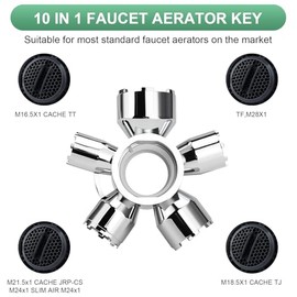 Upgraded Metal 10-in-1 Faucet Aerator Tool - Universal Plumbing Repair Removal Kit, Compatible with Hidden Thread/Housed Aerators, Covers M16.5/M18.5/M21.5/M22/M24/M28 Sizes, Long-Lasting Metal Build