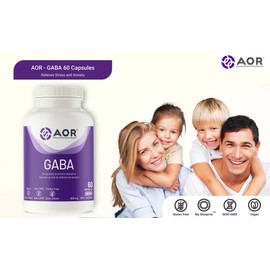 AOR AOR GABA 600mg Gamma-Aminobutyric Acid Supplement, 60 Caps 60-Day Supply - Supports Relaxation, Restful Nights & Tranquility, Vegan, Non-GMO, Ideal for Maintaining Balance & Calm in a Busy Lifestyle