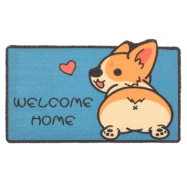 MEANT2TOBE Welcome Mat Outdoor - Corgi Design - 17.7" x 29.5" Blue Rug for Front Porch - Durable Welcome Rug for Home Entrance - Weatherproof & Decorative Outdoor Doormats for Front Door