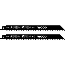 kwb Reciprocating Saw Blade for Wood, 229 mm (Suitable for Firewood, Hardwood, Plywood, MDF, Softwood, Flexible HCS Steel Material, Coarse Teeth, Precision Ground ½ Inch Universal Shank)