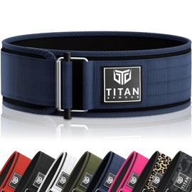 Titan Armour® Premium Self-Locking Weight Lifting Belt | Gym belt: Crossfit, Powerlifting, Deadlift, Olympic Lifts, Squats | Functional Weightlifting Belt | Men & Women | UK Brand (Midnight Blue, L)
