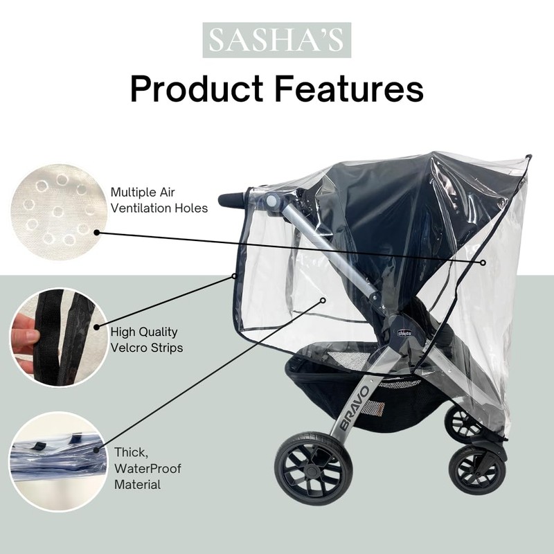 Rain Cover for Chicco Bravo Trio & Primo Travel Systems