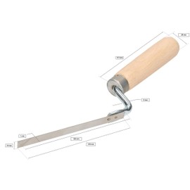 KOTARBAU® Stainless Steel Joint Trowel 10 mm for Grouting with Wooden Handle Spatula Joint Iron Joint Shaper Essential for Joint Work
