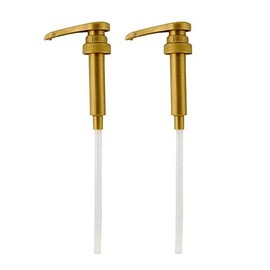Gold Coffee Syrup Pumps (Fits Torani, DaVinci, Starbucks, Top Creamery, Allegro Syrups) Great for adding syrup to Coffee,Tea, Soda, and cocktails, - Fits 25.4 oz/750ml bottles 2 Pack