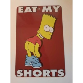 Bart Simpson Eat My Shorts 8x12 Metal Wall Sign Funny