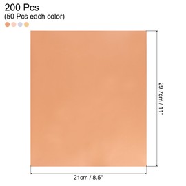 sourcing map 200 Pack Toner Reactive Foil,Deco Foil Transfer Sheets 8.5"x11" A4 Hot Foil Paper for Laser Printer Scrapbooking Heat Transfer DIY Craft,Bronze/Laser Gold/Laser Silver/Rose Gold