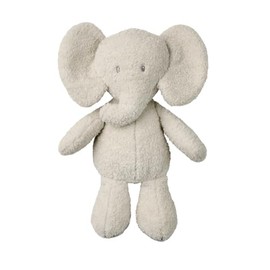 Nattou Teddy - Cuddly Elephant, Develops Fine Motor Skills, Huggable Fluffy Soft Fur Plush Toy, 100% Polyester, Machine Washable, 30 cm, Grey