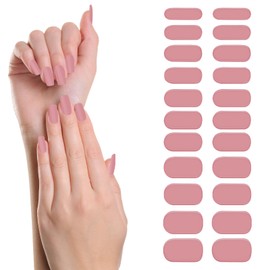 XQMMGO 22 Pcs UV Gel Nagelfolie, Nagelsticker Selbstklebend, Gellack Wraps für Nagel, Gel Nail Sticker, Nailwraps Nagellackstreifen, Gelfolien Halb Ausgehärtet (Lotusfarbe)
