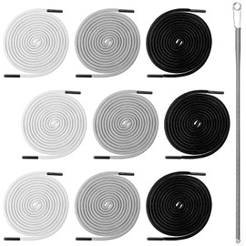 9PCS 72 Inch Extra-Long Drawstring Replacement for Sweatpants, 3 XL Drawstring Cord with Easy Threaders and Cord Locks, Draw Strings for Shorts Pants Jackets Coats Hoodies (3Colors)