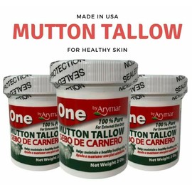 Mutton Tallow/Sebo de Carnero Oint 2 oz for Healthy Skin 100% Pure  [3 PAk]
