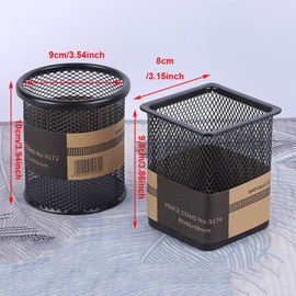 Pen Holder for Desk, 10 cm Non-Slip Metal Pen Holder Pen Organiser Black