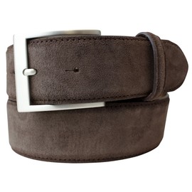 BELTINGER Suede Belt 4 cm | High-Quality Suede Leather Belt for Men 40 mm | Men's Belt Suede Belt 4 cm, Dark brown, silver.