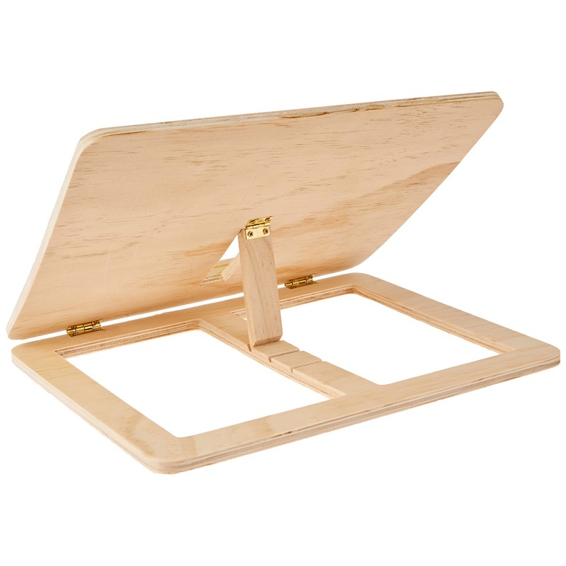Rayher Adjustable Wooden Book Stand for School and Office, Foldable