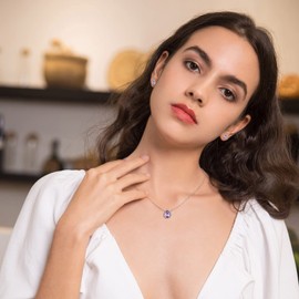 Bestyle Sterling Silver June Birthstone Pendant Necklace for Women Pear Shape Gemstone Necklace with Cubic Zircon Birthday Gift for Wife Mom